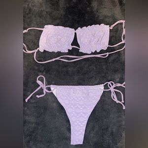 Light purple cheeky and square top Bikini